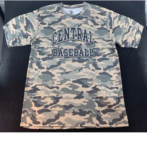 Badger Sport Central Baseball Camo TShirt Youth Large Boys Dry Fit Athletic‎